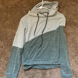 Green and white hoodie